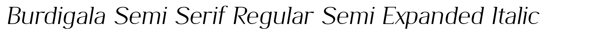 Burdigala Semi Serif Regular Semi Expanded Italic image